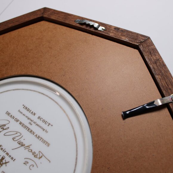 Indian Scout Collector Plate Olaf Wieghorst Fairmont Fine China 1970s Vintage - Picture 8 of 11